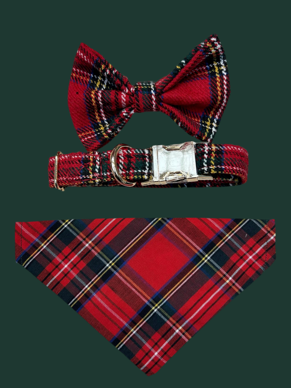 Red Tartan Dog Bow Tie