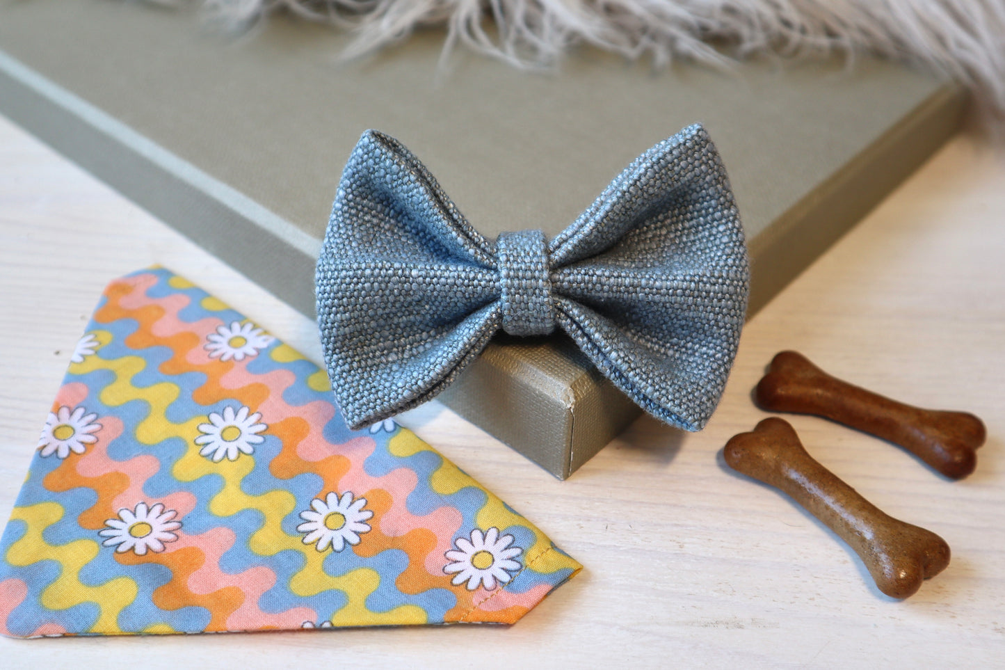 Baby Blue Dog Bow Tie