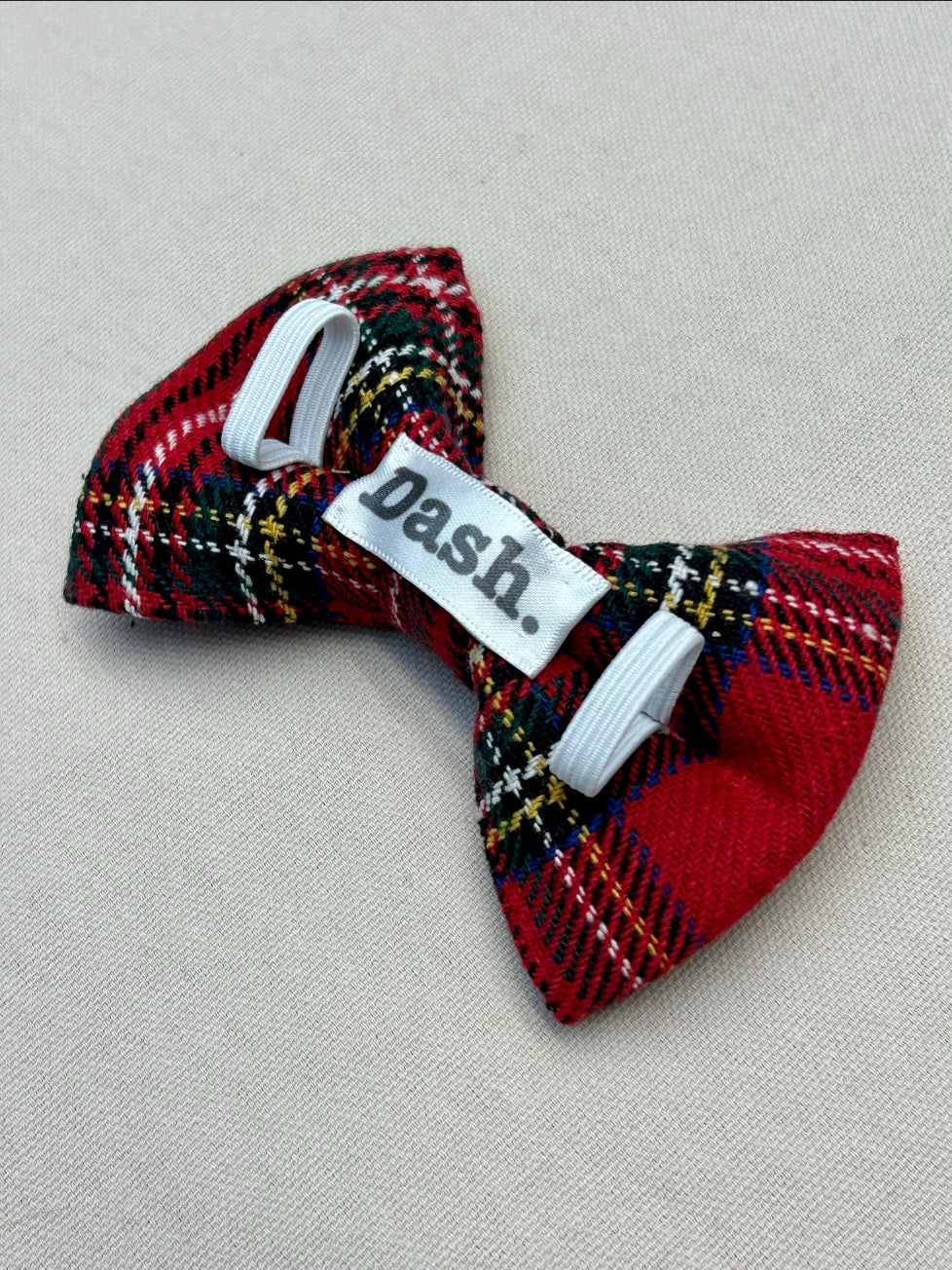 Red Tartan Dog Bow Tie