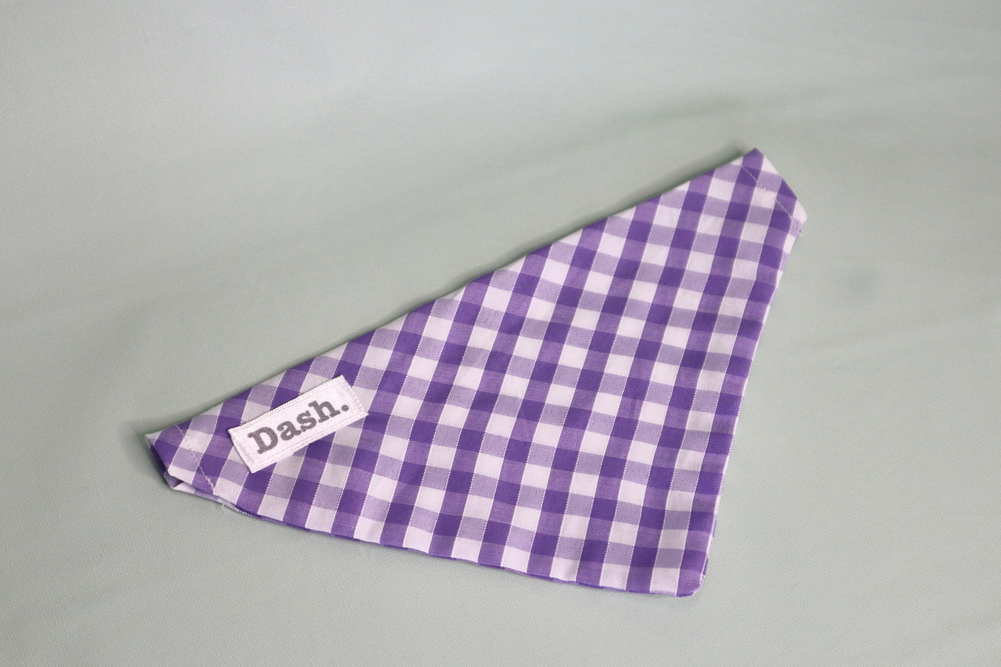 Lilac Gingham Bandana - Pick your collar colour!