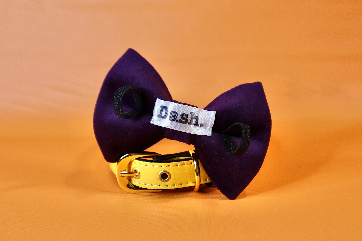 Purple Velvet Dog bow tie