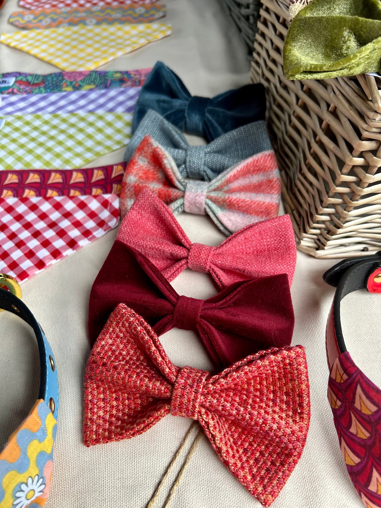 Burgundy Velvet Dog Bow Tie