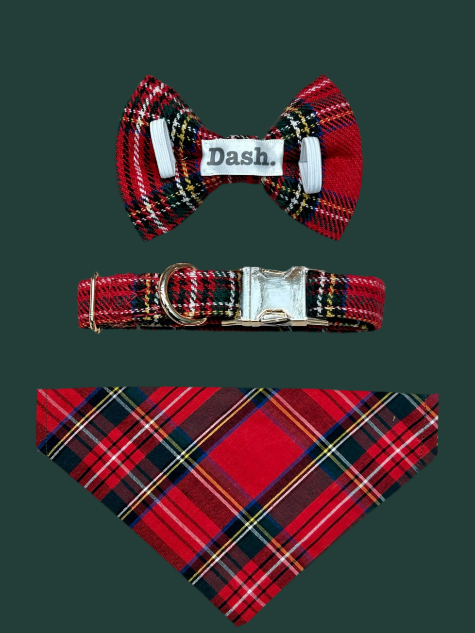 Red Tartan Dog Bow Tie