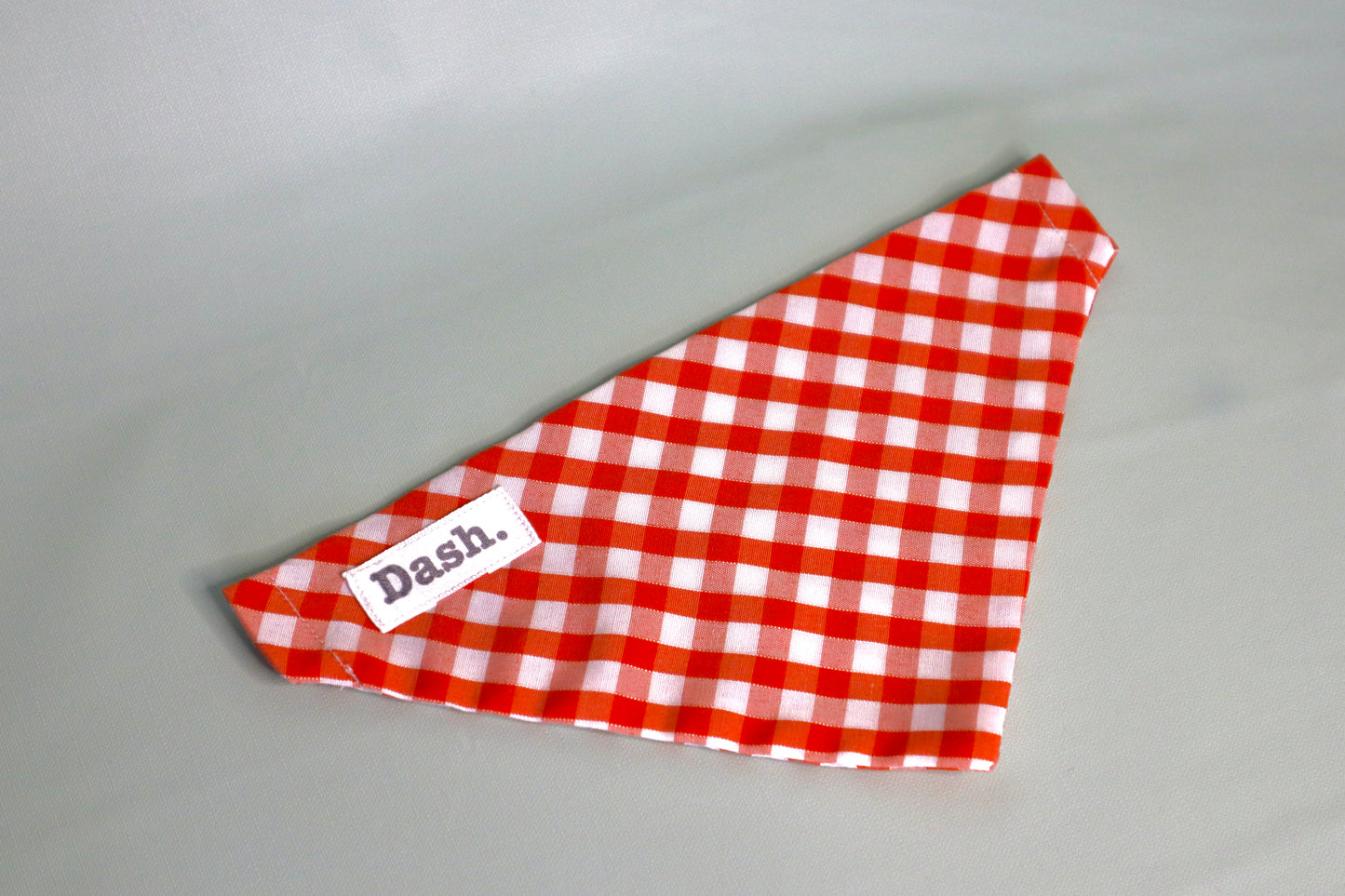 Orange Gingham Dog Bandana - Pick your collar colour!