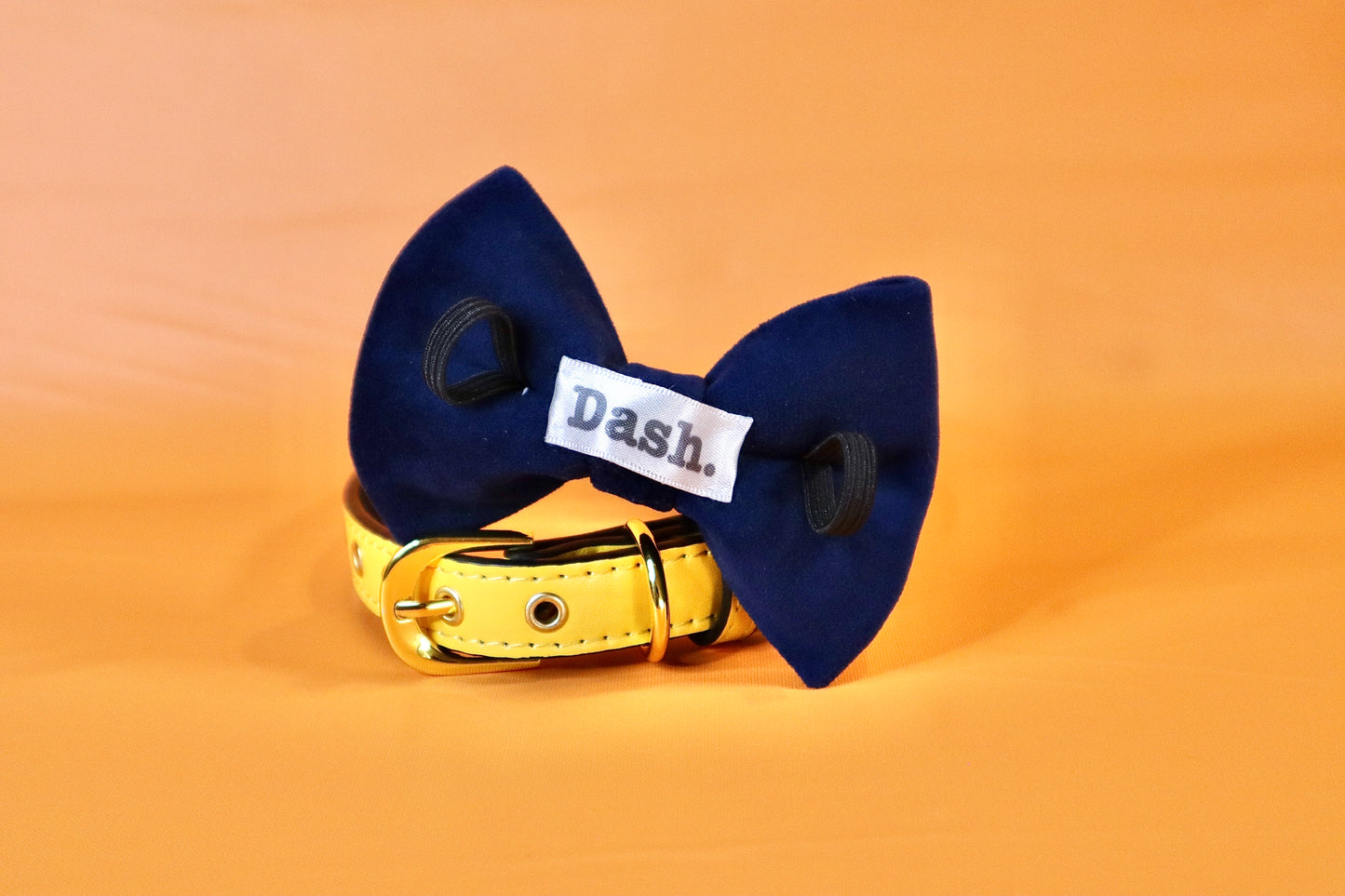 Navy Blue Velvet Dog bow tie