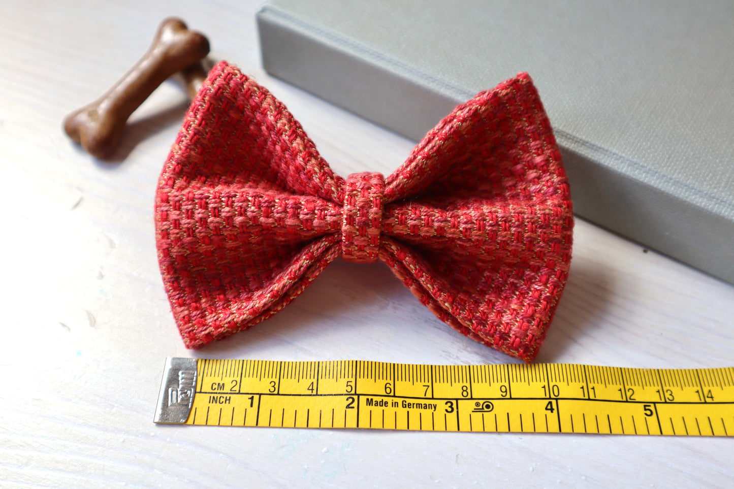 Red and Pink Dog Bow Tie