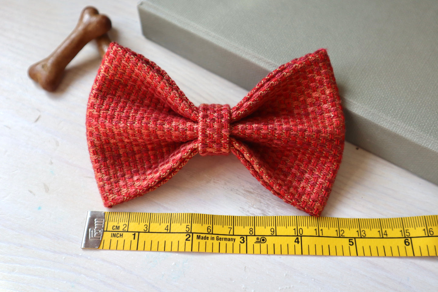 Red and Pink Dog Bow Tie