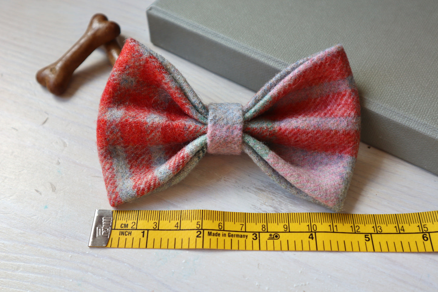 Wool Check Dog Bow Tie