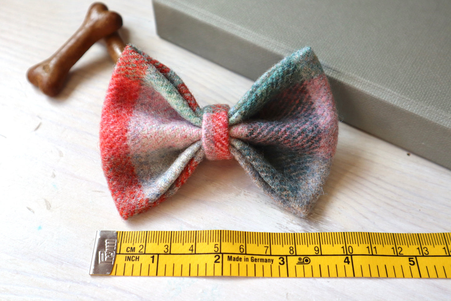 Wool Check Dog Bow Tie