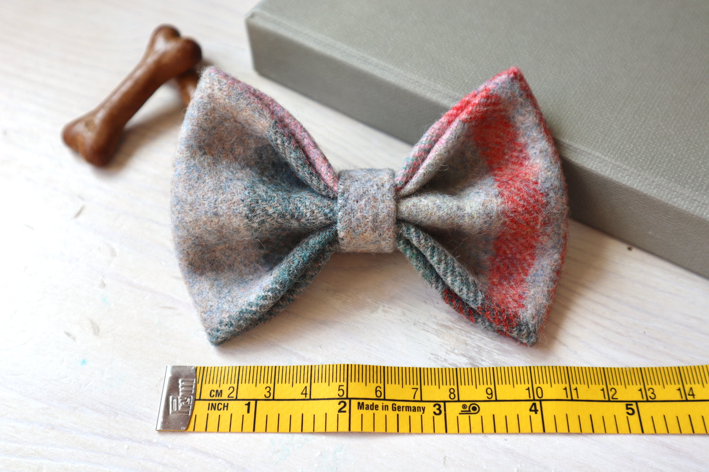 Wool Check Dog Bow Tie