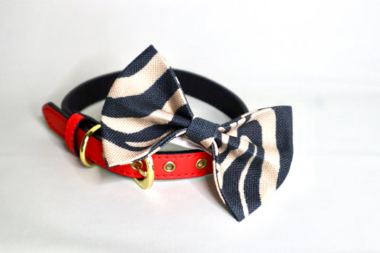 Zebra Print Dog Bow Tie