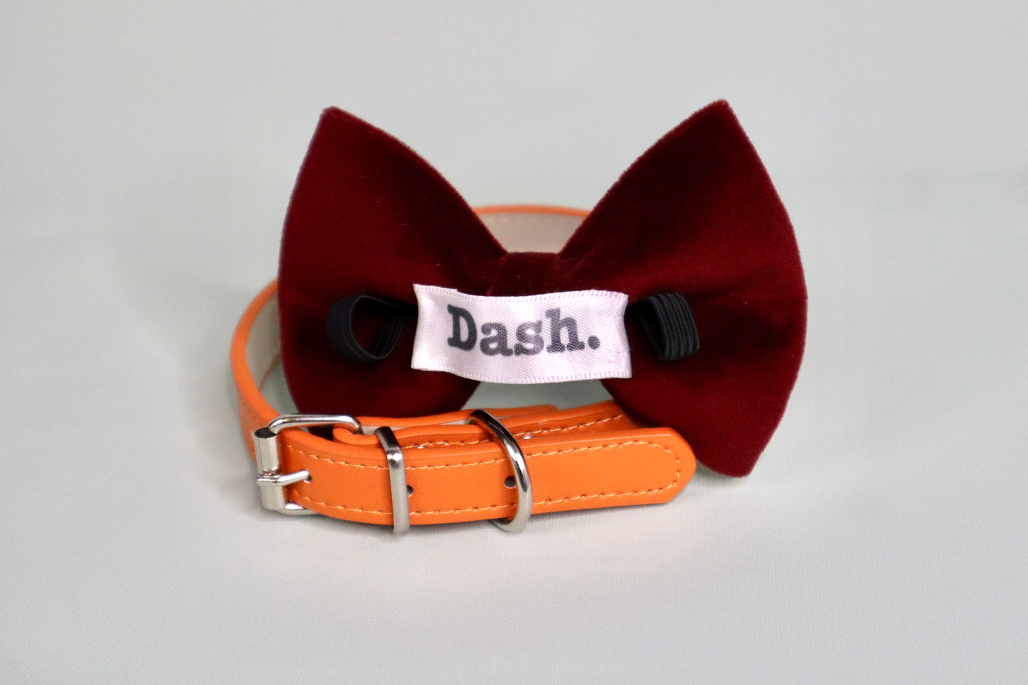 Burgundy Velvet Dog Bow Tie