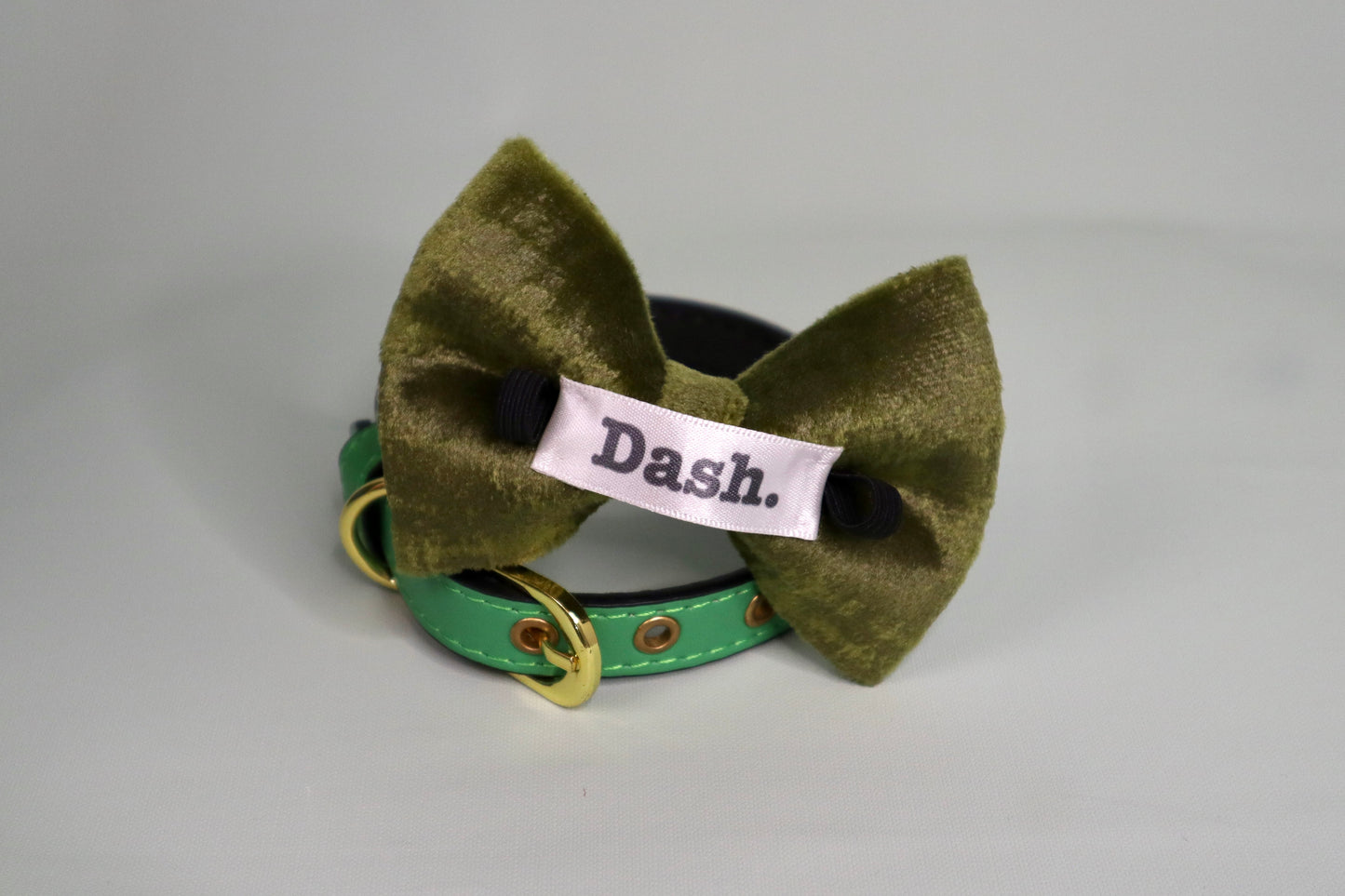 Green Velvet Dog Bow Tie