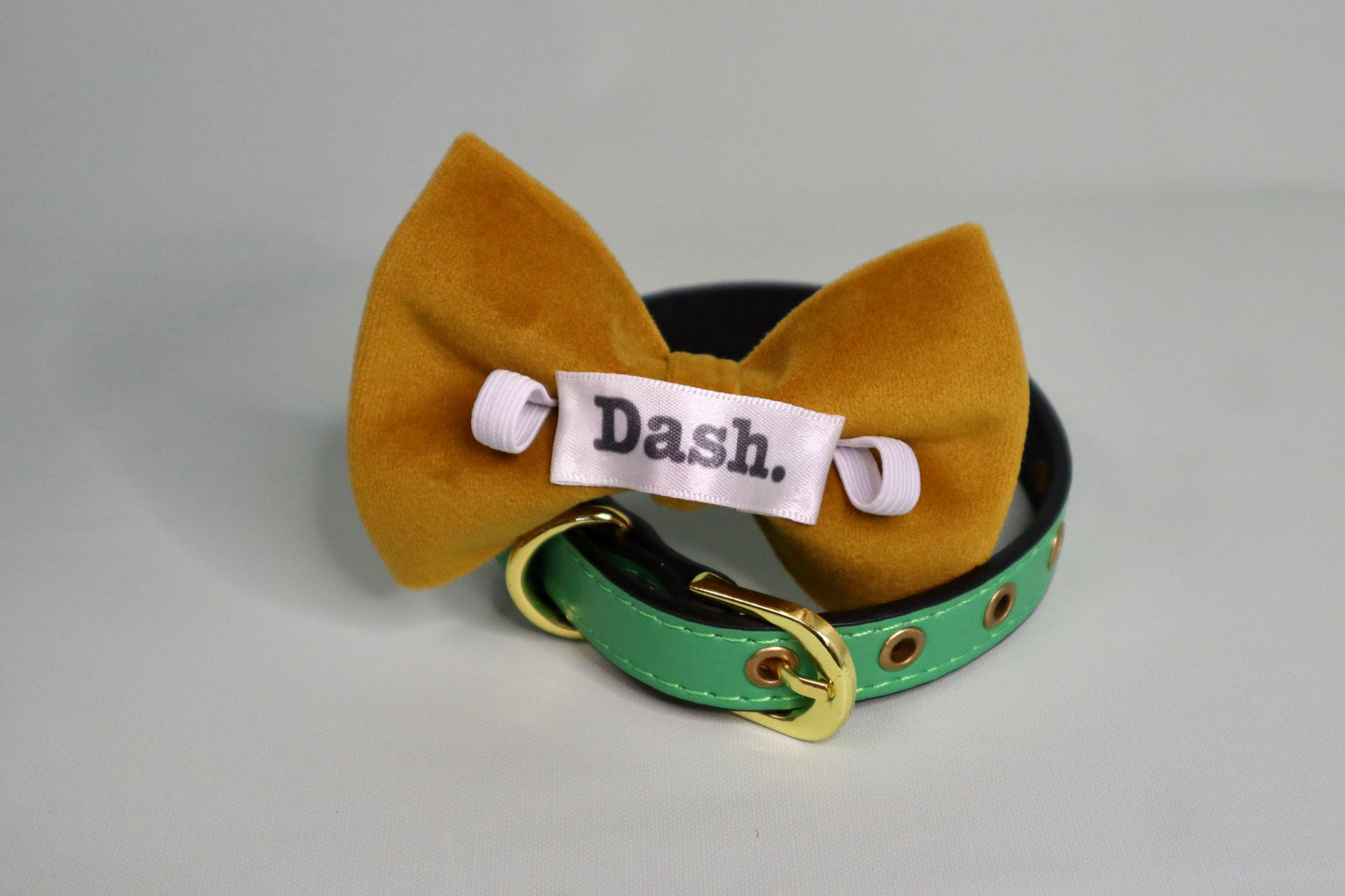 Yellow Velvet Dog Bow Tie