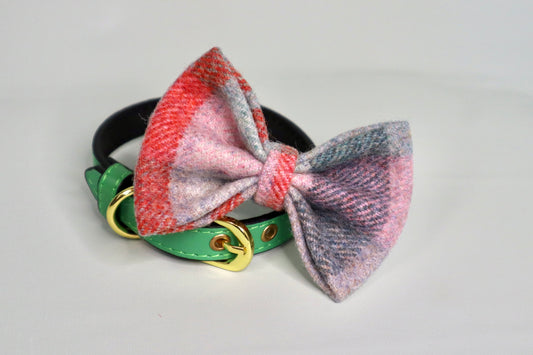 Wool Check Dog Bow Tie