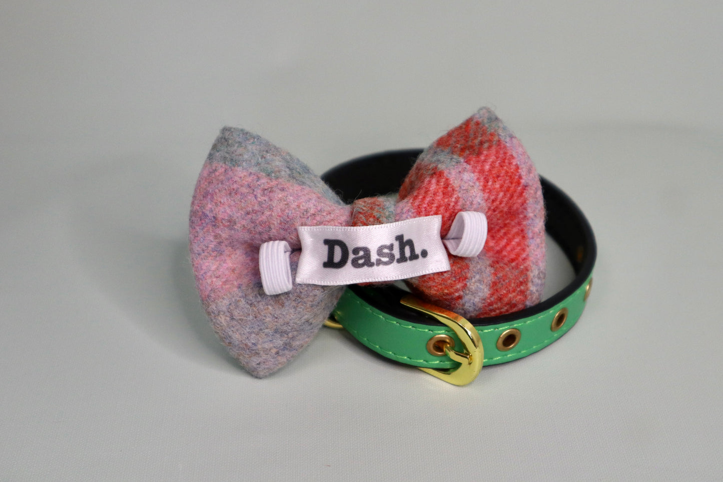 Wool Check Dog Bow Tie