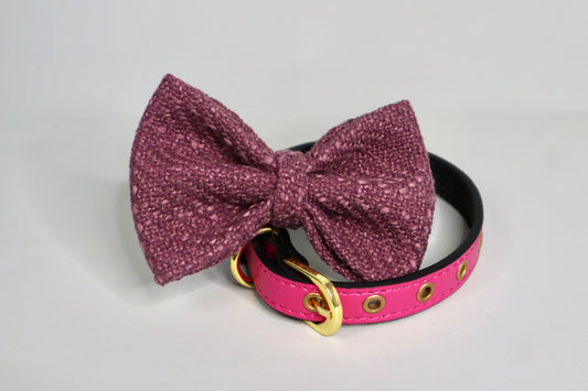 Purple Tweed Dog Bow Tie